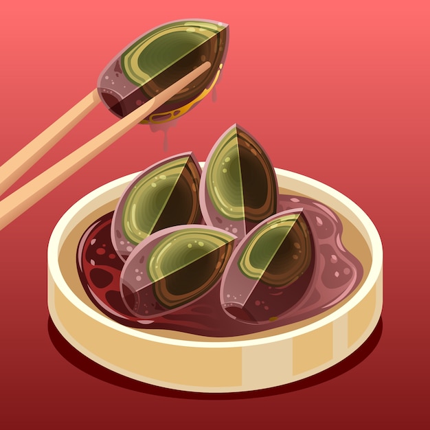 Hand drawn flat design chinese food illustration