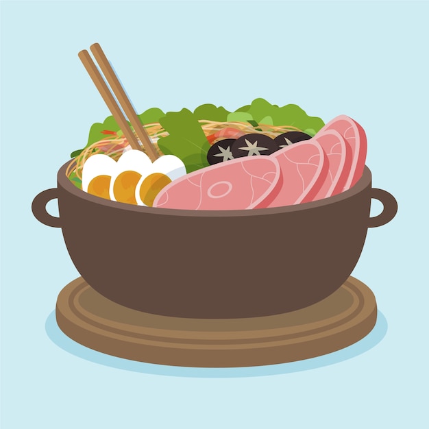 Free Vector hand drawn flat design chinese food