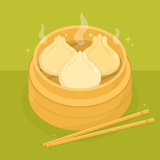 Free Vector hand drawn flat design chinese food