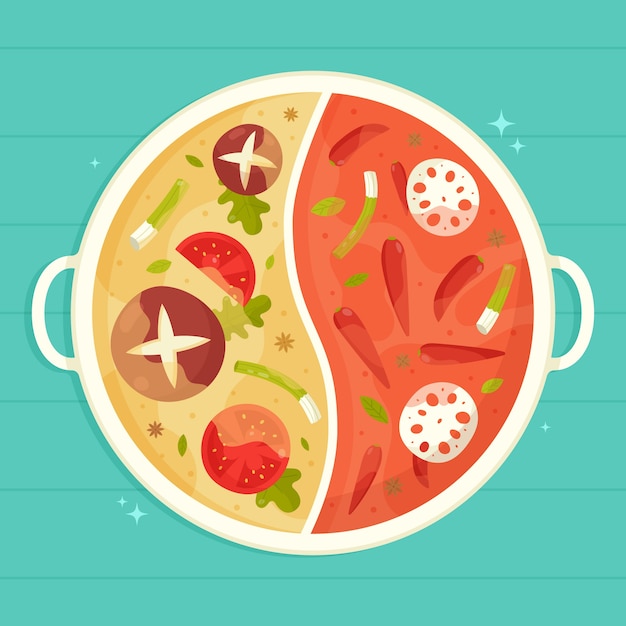 Free Vector hand drawn flat design chinese food