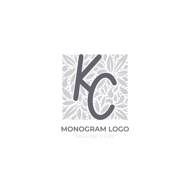 Free vector hand drawn flat design ck or kc logo