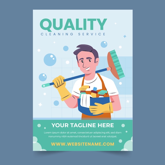 Free Vector hand drawn flat design cleaning service flyer