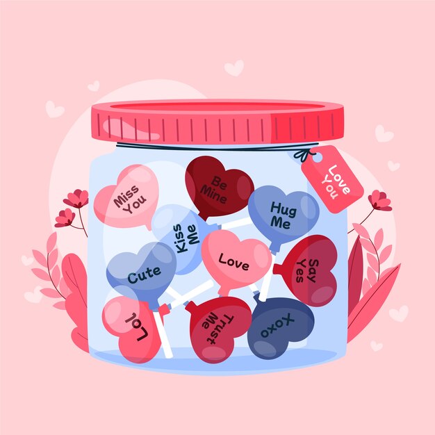 Free vector hand drawn flat design conversation hearts illustration