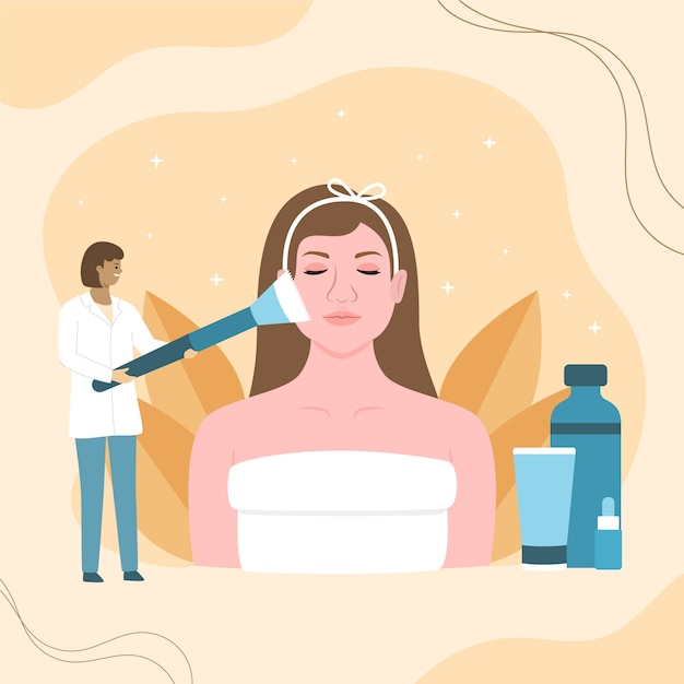 Hand drawn flat design cosmetologist illustration