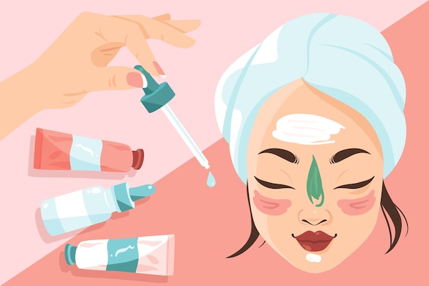 Hand drawn flat design cosmetologist illustration