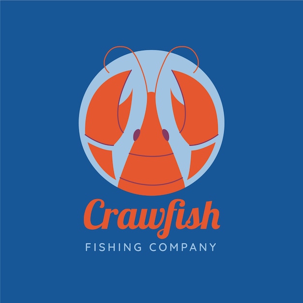 Hand drawn flat design crawfish illustration