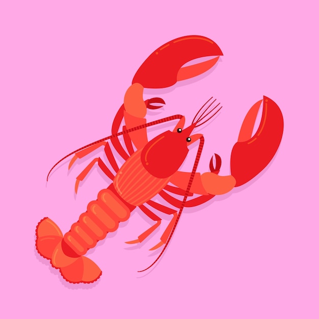 Free Vector hand drawn flat design crawfish illustration