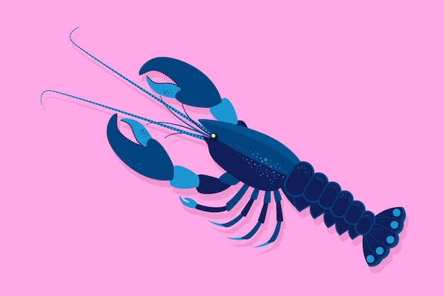 Free Vector hand drawn flat design crawfish illustration