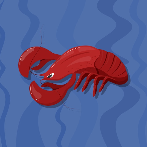 Free Vector hand drawn flat design crawfish illustration