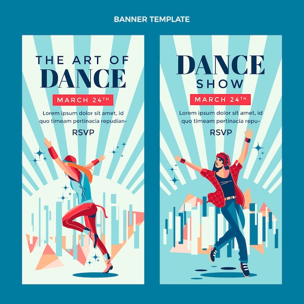 Free Vector hand drawn flat design dance show template