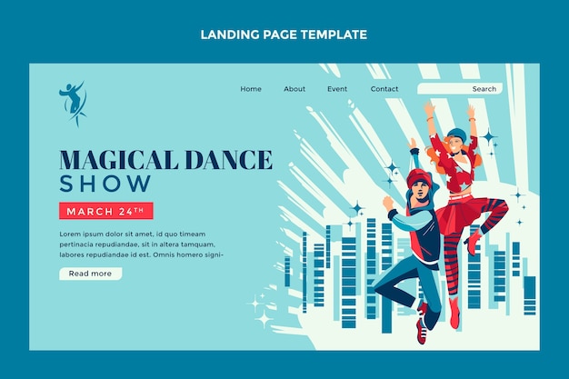 Hand drawn flat design dance show template