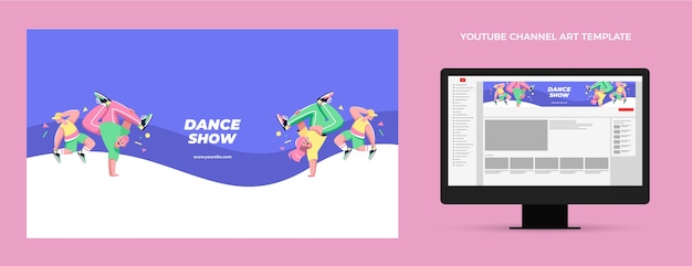 Hand drawn flat design dance show template