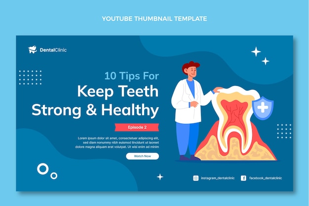 Hand drawn flat design dental clinic template