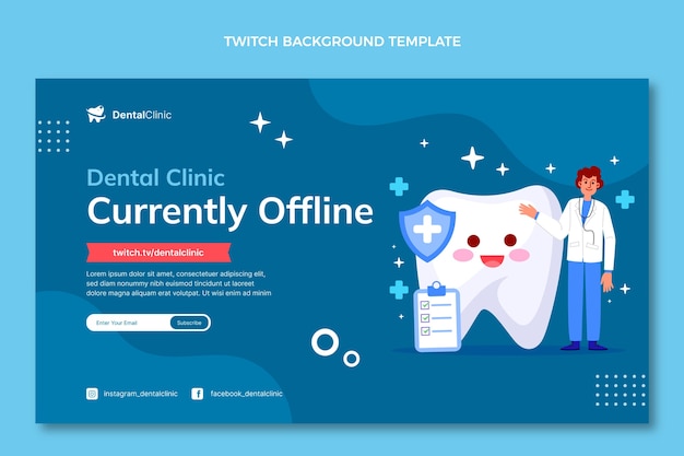 Hand drawn flat design dental clinic template