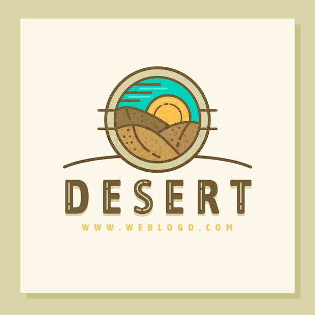 Hand drawn flat design desert logo