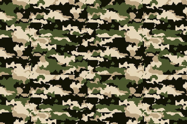 Hand drawn flat design digital camo pattern