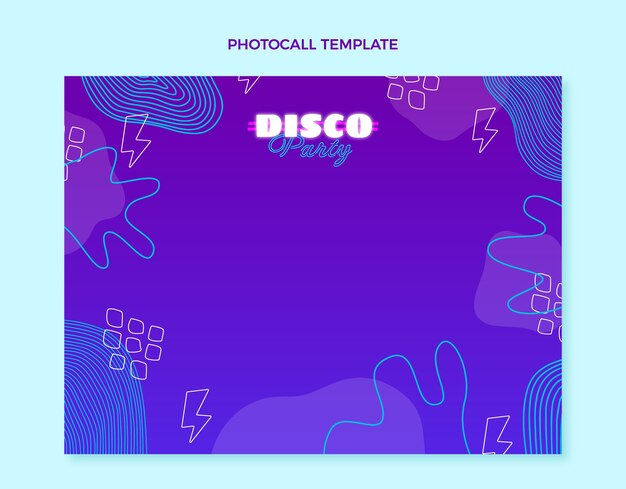 Hand drawn flat design disco party template