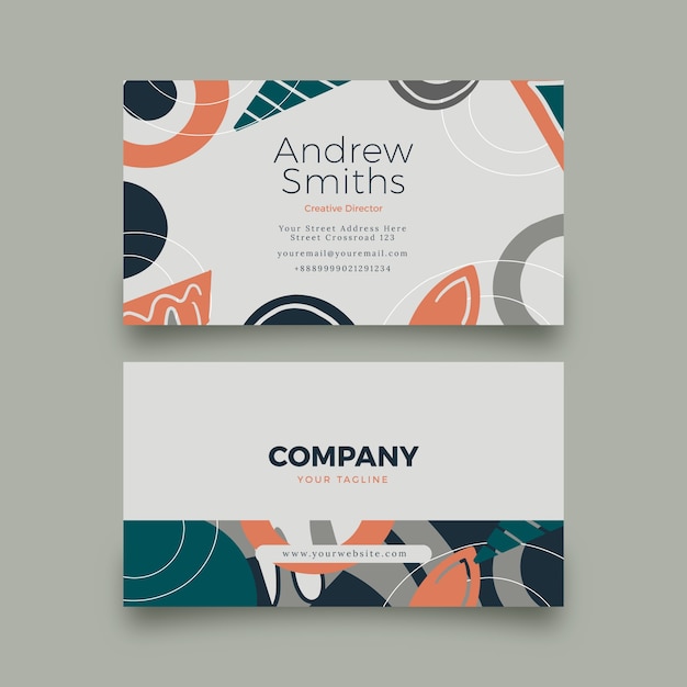 Hand drawn flat design elegant business card