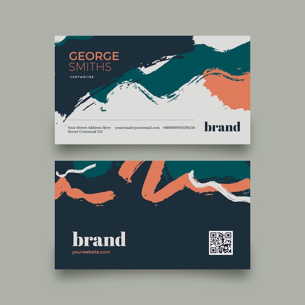 Hand drawn flat design elegant business card