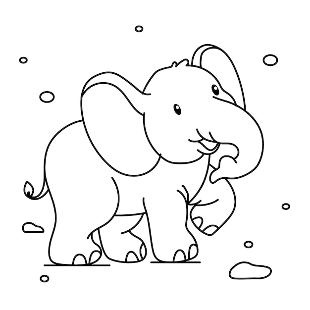 Free Vector hand drawn flat design elephant outline