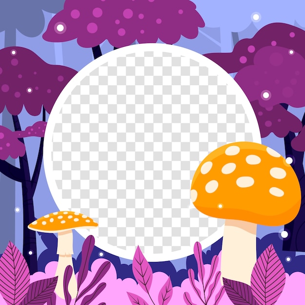 Free Vector hand drawn flat design enchanted forest frame