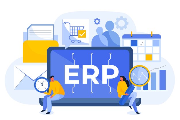 Hand drawn flat design erp illustration