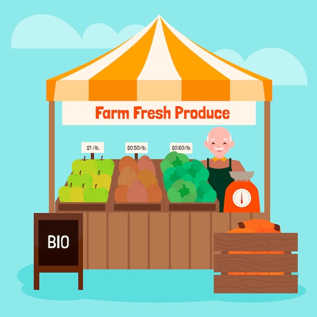 Free Vector hand drawn flat design farmers illustration