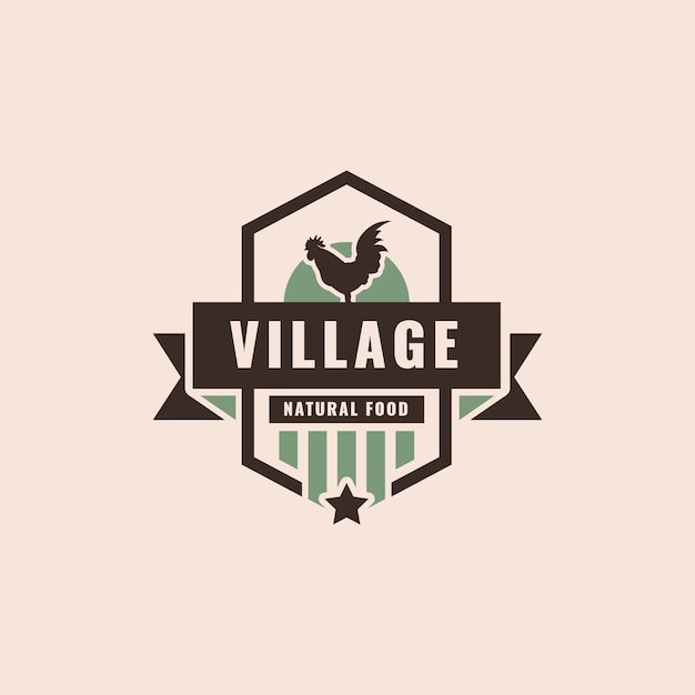 Hand drawn flat design farmers market logo