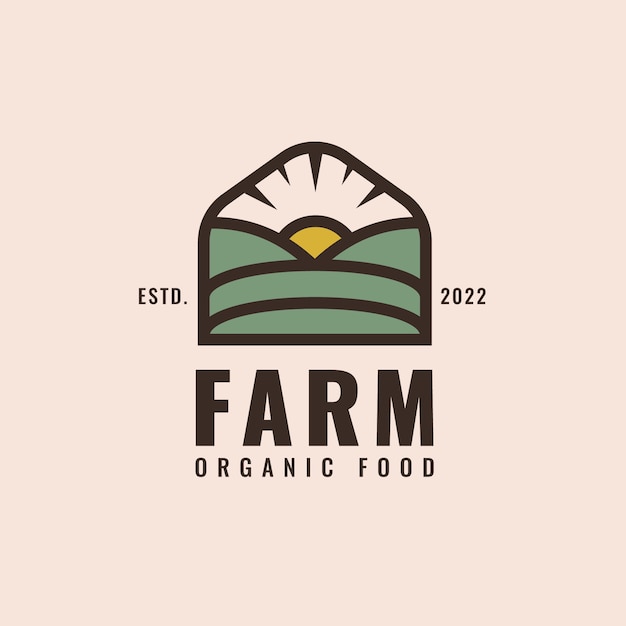 Hand drawn flat design farmers market logo