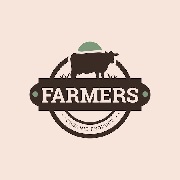 Hand drawn flat design farmers market logo