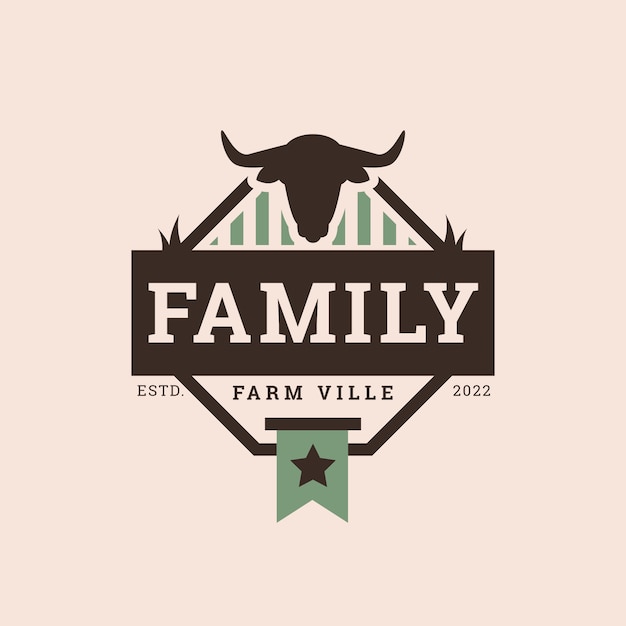 Hand drawn flat design farmers market logo