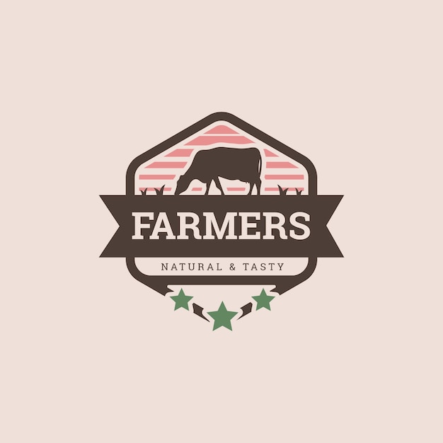 Free Vector hand drawn flat design farmers market logo