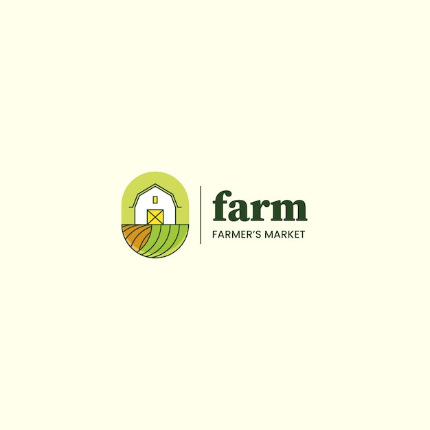 Free Vector hand drawn flat design farmers market logo