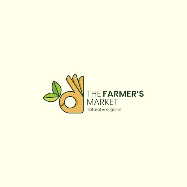 Free Vector hand drawn flat design farmers market logo