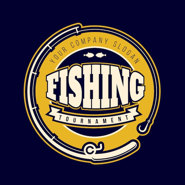 Free Vector hand drawn flat design fishing logo