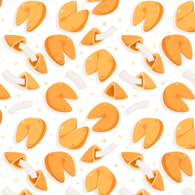 Free Vector hand drawn flat design fortune cookie pattern