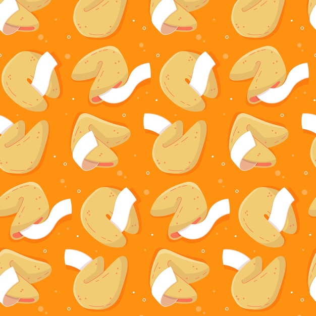 Free Vector hand drawn flat design fortune cookie pattern