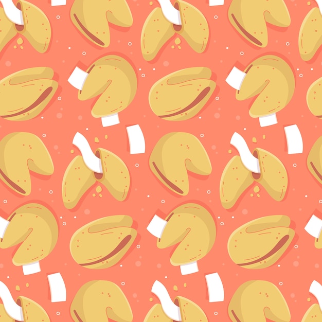 Free Vector hand drawn flat design fortune cookie pattern