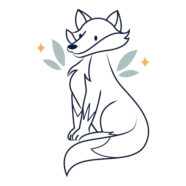 Free Vector hand drawn flat design fox outline