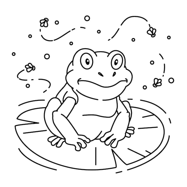 Free vector hand drawn flat design frog outline