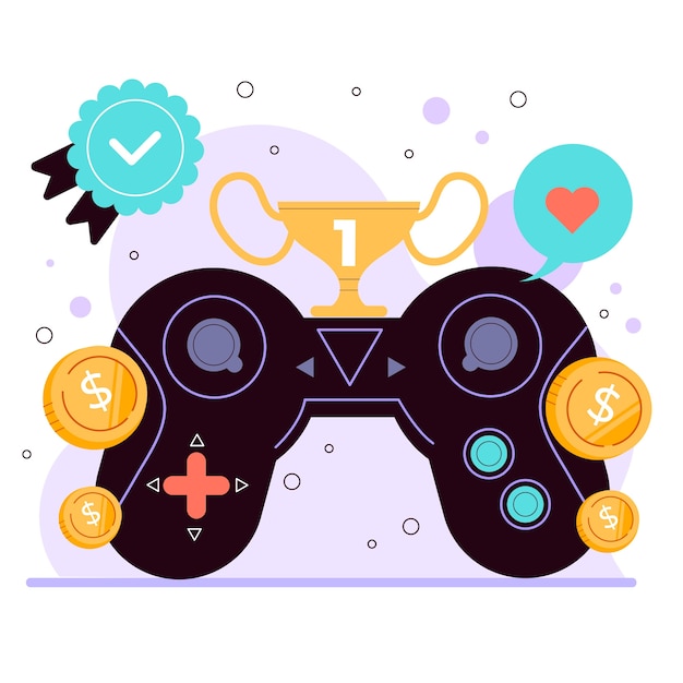 Free Vector hand drawn flat design gamification illustration