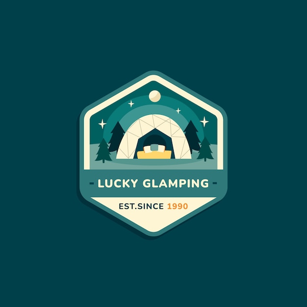 Free Vector hand drawn flat design glamping logo