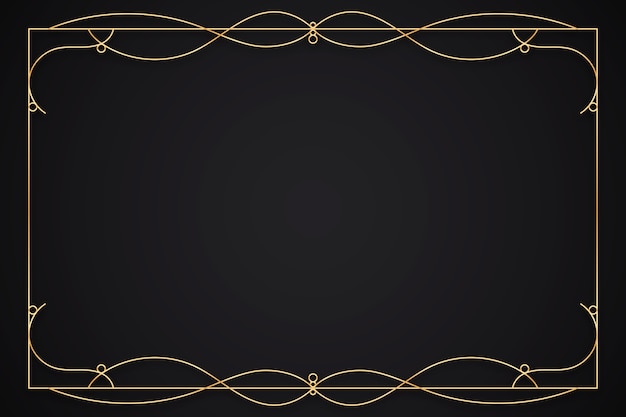 Hand drawn flat design golden frame