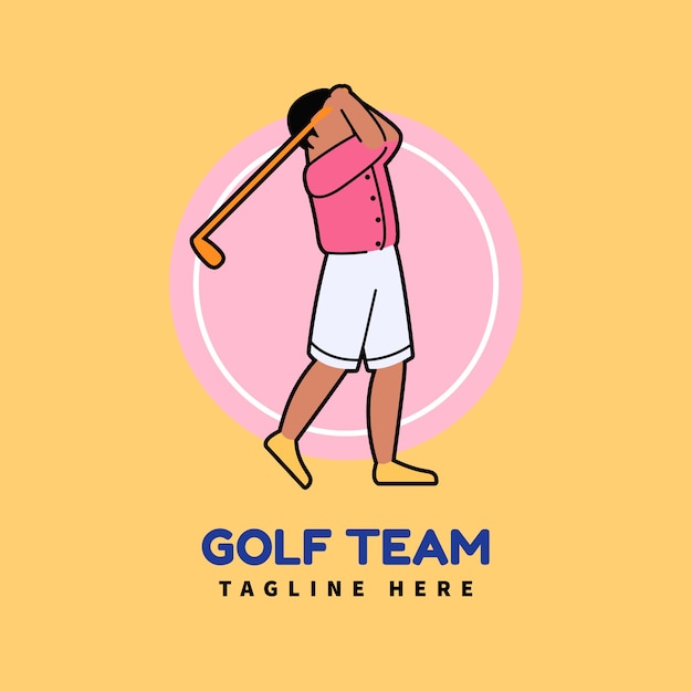 Hand drawn flat design golf logo