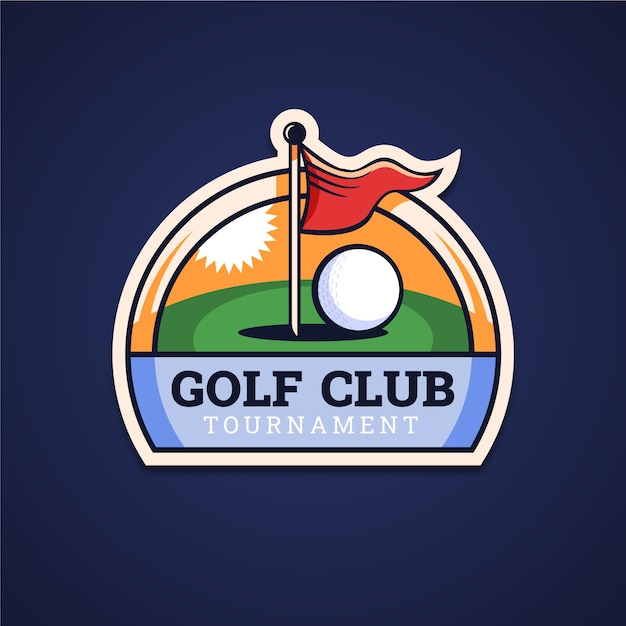 Hand drawn flat design golf logo