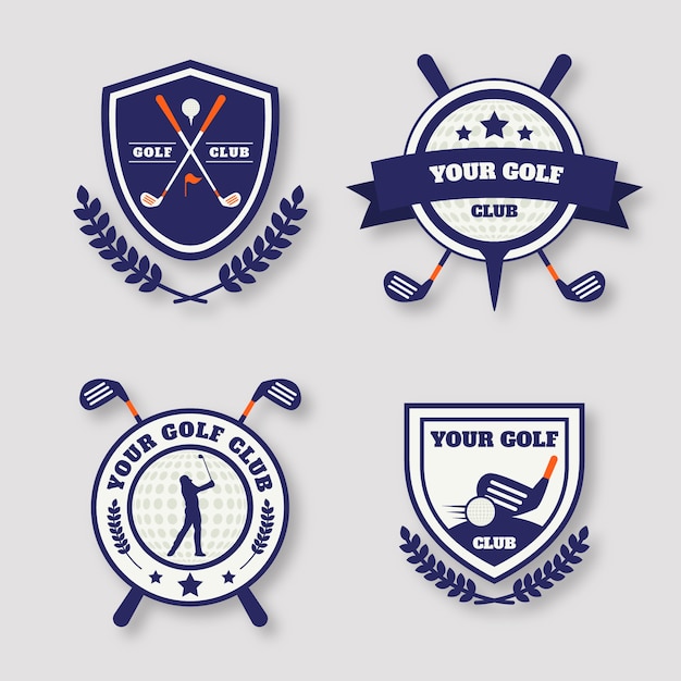 Hand drawn flat design golf logo