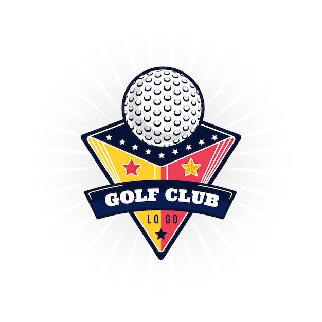 Hand drawn flat design golf logo