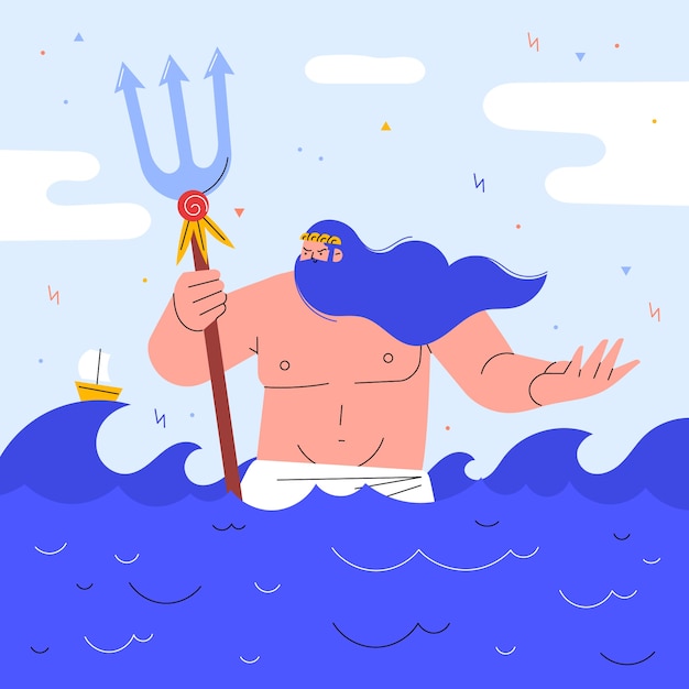 Hand drawn flat design greek mythology illustration