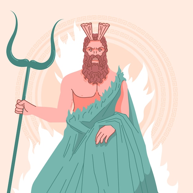 Free Vector hand drawn flat design greek mythology illustration