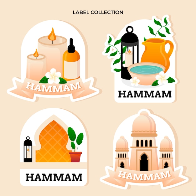 Hand drawn flat design hammam template